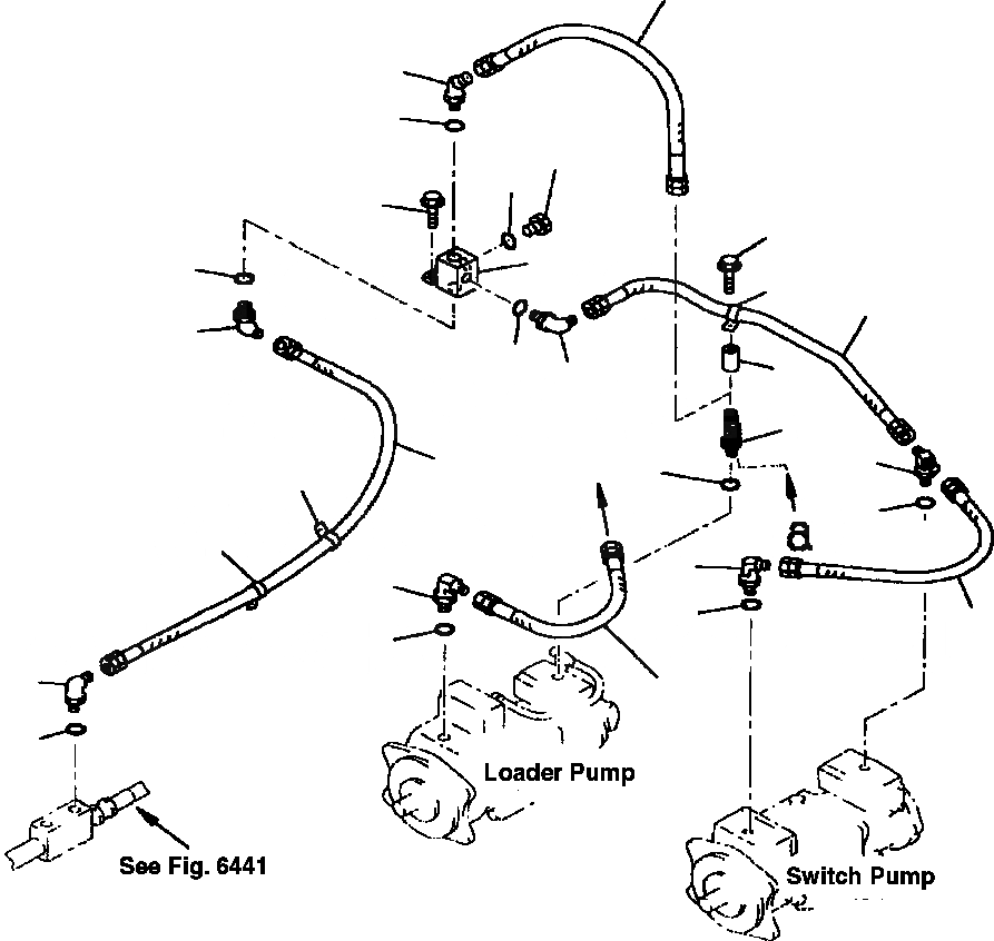 Схема запчастей Komatsu WA700-1L - ГИДРОЛИНИЯ (ВОЗВРАТН. ЛИНИЯ) (/) УПРАВЛ-Е РАБОЧИМ ОБОРУДОВАНИЕМ