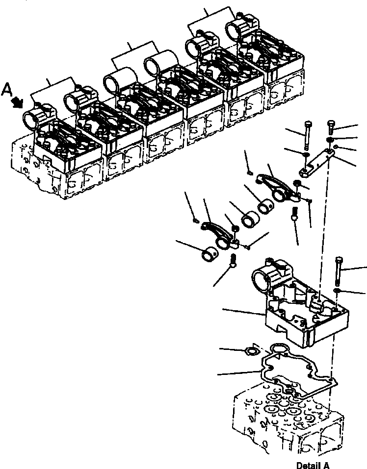 Схема запчастей Komatsu WA700-1L - КОРОМЫСЛО И КОЖУХ ДВИГАТЕЛЬ