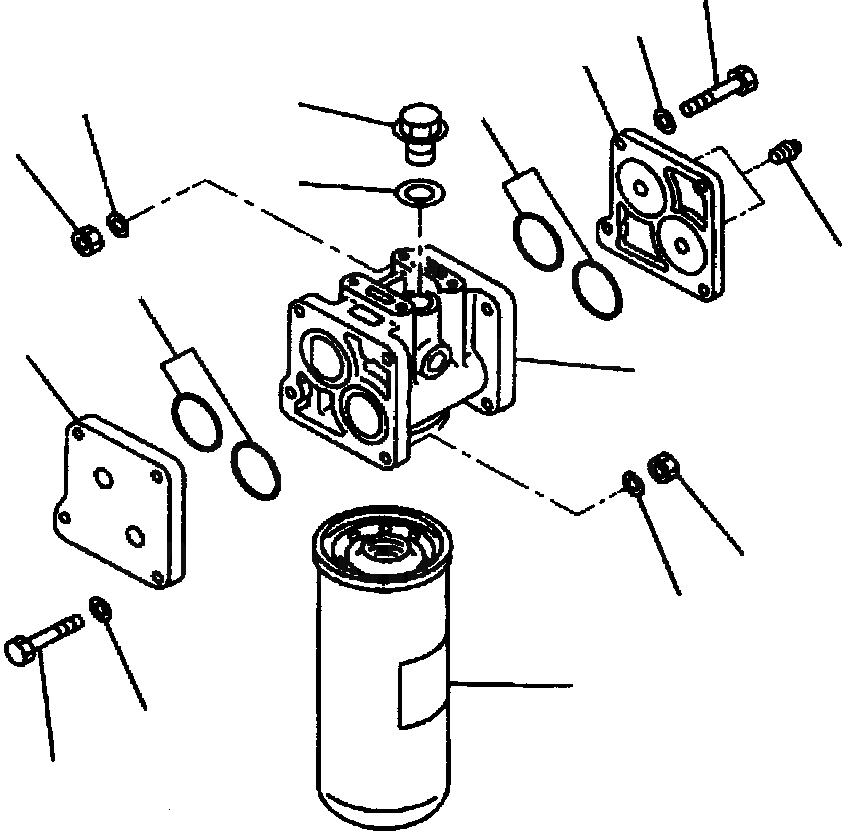 Схема запчастей Komatsu WA700-1L - МАСЛ. ПРОХОДНОЙ ФИЛЬТР (ОПЦИОНН) ДВИГАТЕЛЬ