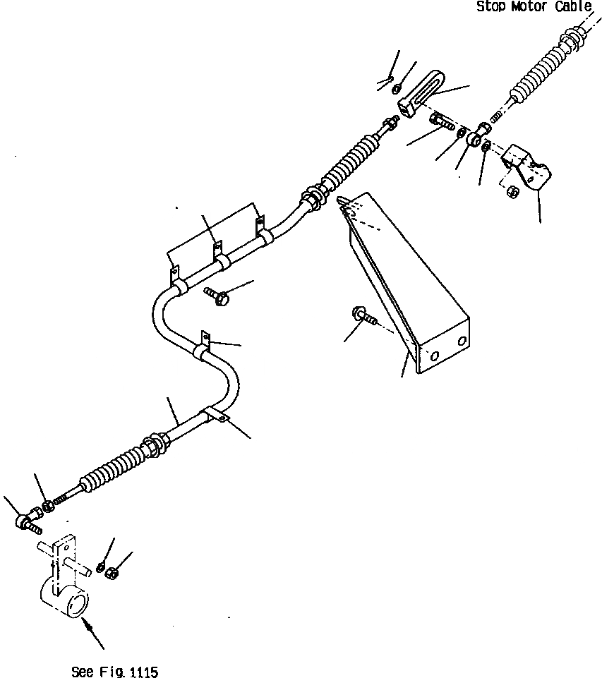 Схема запчастей Komatsu WA800-2L - FIG NO. 7 МЕХАНИЧ. ДВИГАТЕЛЬ СТОП СИСТЕМА (/) (СТОП МОТОР ДВИГАТЕЛЯ УПРАВЛ-Е КАБЕЛЬ) КОМПОНЕНТЫ ДВИГАТЕЛЯ & ЭЛЕКТРИКА