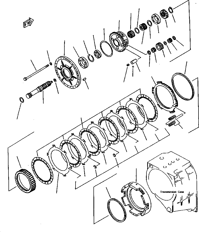 Схема запчастей Komatsu WA800-2L - FIG NO. ТРАНСМИССИЯ (РЕВЕРС МУФТА) ГИДРОТРАНСФОРМАТОР И ТРАНСМИССИЯ