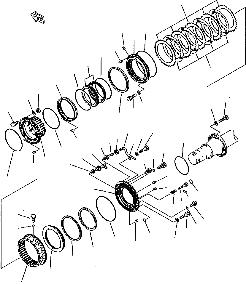 Схема запчастей Komatsu WA800-2L - FIG NO. ПЕРЕДНИЕ ТОРМОЗА ВЕДУЩ. ВАЛ