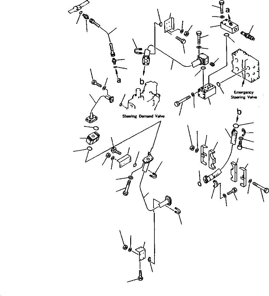 Схема запчастей Komatsu WA800-2L - FIG NO. 8 ГИДРОЛИНИЯ ЭКСТРЕННОГО УПРАВЛЕНИЯ (/) РУЛЕВ. УПРАВЛЕНИЕ СИСТЕМА УПРАВЛЕНИЯ