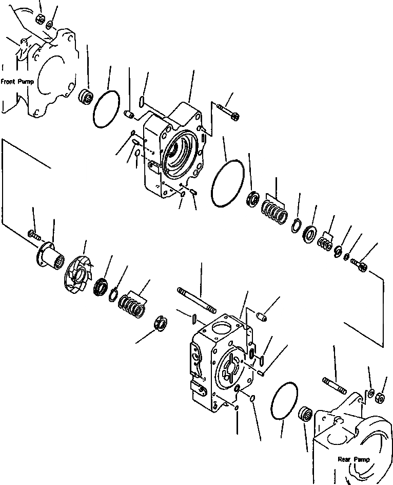Схема запчастей Komatsu WA800-2L - FIG NO. НАСОС РУЛЕВ. УПРАВЛ-Я (/) УПРАВЛ-Е РАБОЧИМ ОБОРУДОВАНИЕМ