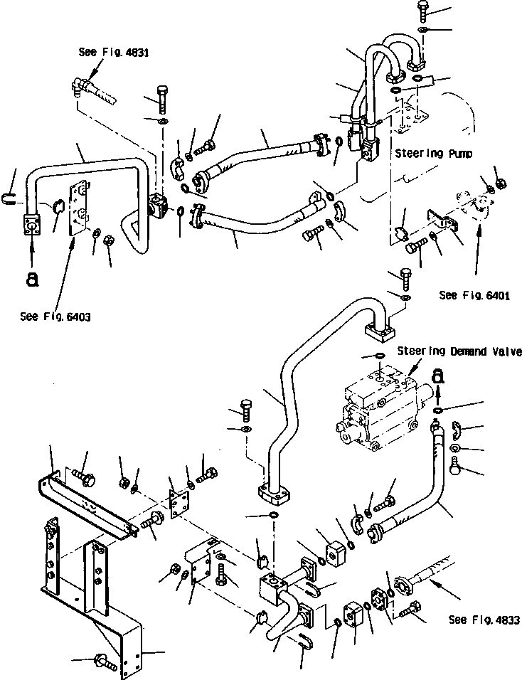 Схема запчастей Komatsu WA800-2L - FIG NO. ГИДРОЛИНИЯ (НАСОС - ЗАПРАШИВАЮЩ. КЛАПАН /) (ДЛЯ ДЖОЙСТИК РУЛЕВ. УПРАВЛЕНИЕ) (С ЭКСТРЕНН. УПРАВЛ.) УПРАВЛ-Е РАБОЧИМ ОБОРУДОВАНИЕМ