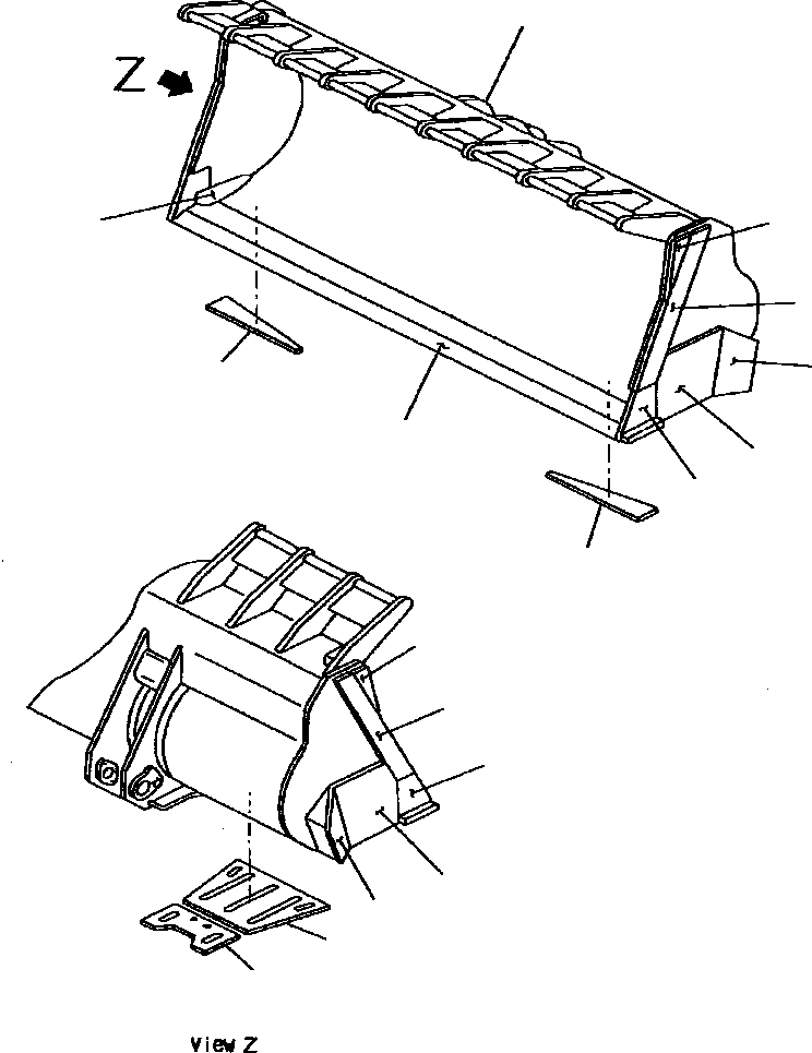 Схема запчастей Komatsu WA800-2L - FIG NO. 7A КОВШ, . M (БЕЗ TOOTH) РАБОЧЕЕ ОБОРУДОВАНИЕ