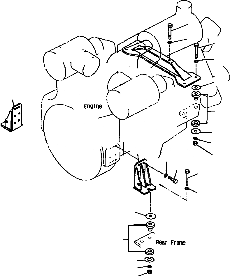 Схема запчастей Komatsu WA800-2LC - FIG NO. КРЕПЛЕНИЕ ДВИГАТЕЛЯ КОМПОНЕНТЫ ДВИГАТЕЛЯ & ЭЛЕКТРИКА