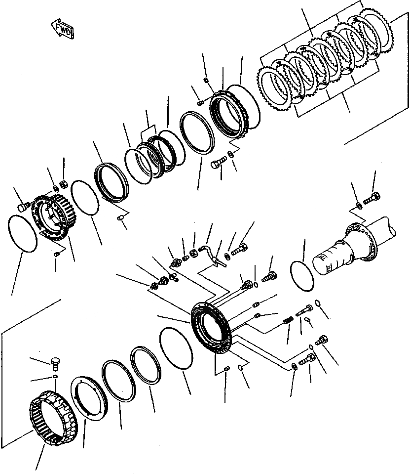 Схема запчастей Komatsu WA800-2LC - FIG NO. ПЕРЕДНИЕ ТОРМОЗА ВЕДУЩ. ВАЛ, МОСТS КОЛЕСА & ТОРМОЗ. СИСТЕМАS