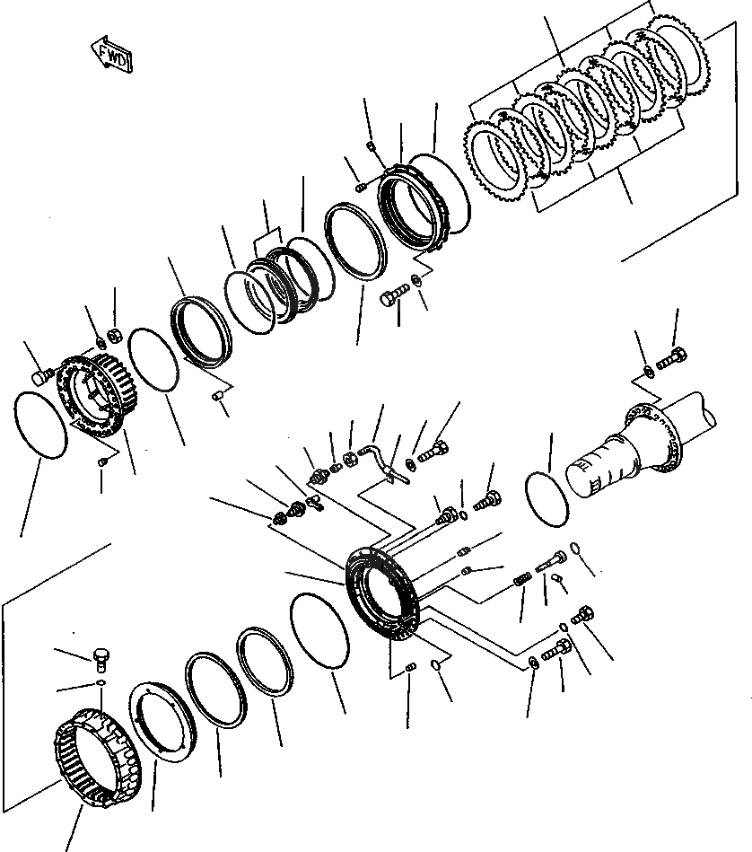 Схема запчастей Komatsu WA800-2LC - FIG NO. ЗАДНИЕ ТОРМОЗА ВЕДУЩ. ВАЛ, МОСТS КОЛЕСА & ТОРМОЗ. СИСТЕМАS