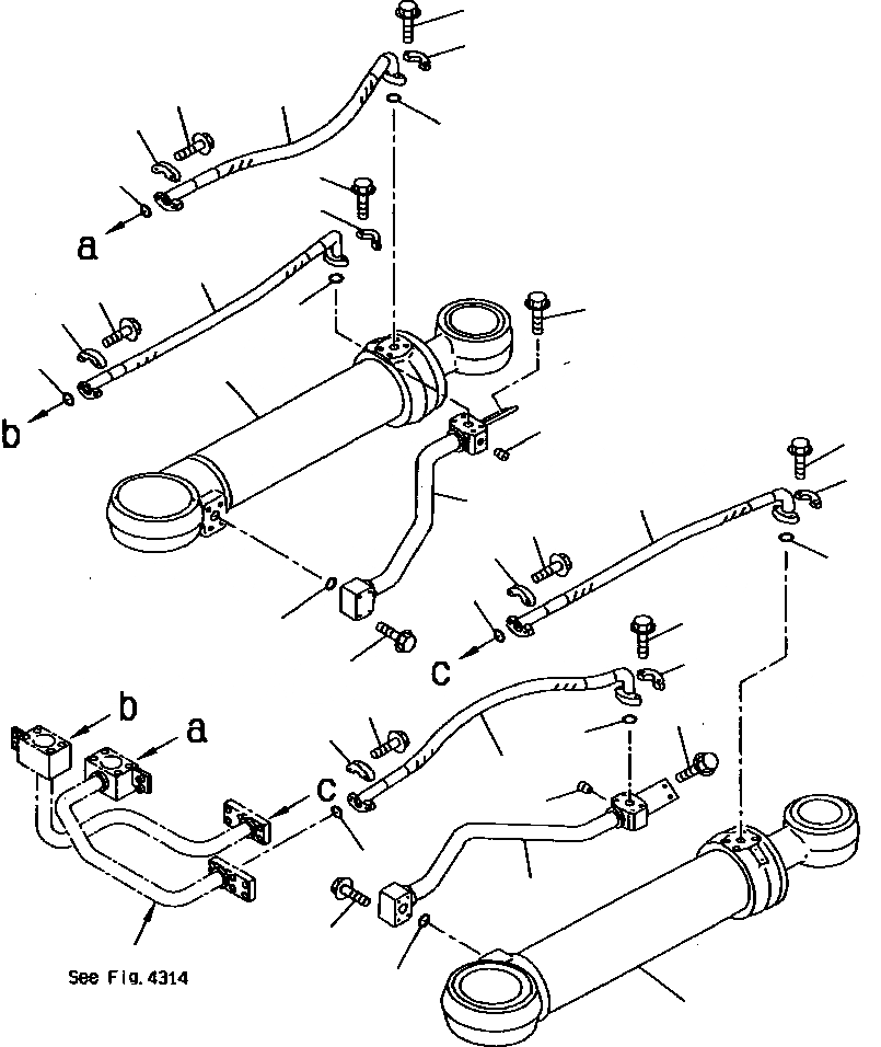 Схема запчастей Komatsu WA800-2LC - FIG NO. РУЛЕВ. УПРАВЛЕНИЕ МАСЛОПРОВОДЯЩАЯ ЛИНИЯ (/) (ЛИНИЯ ЦИЛИНДРА РУЛЕВ. УПР-Я (/) РУЛЕВ. УПРАВЛЕНИЕ СИСТЕМА УПРАВЛЕНИЯ