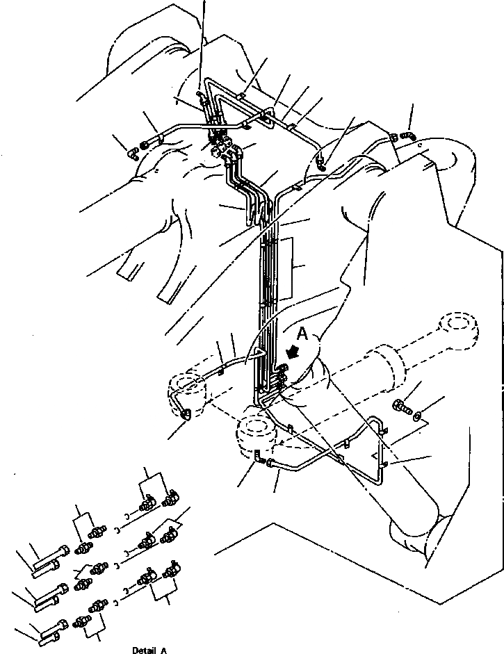 Схема запчастей Komatsu WA800-2LC - FIG NO. УДАЛЕНН. СИСТЕМА СМАЗКИ (ПЕРЕДН. /) РАМА, ЧАСТИ КОРПУСА & SUPERSTRUCTURE