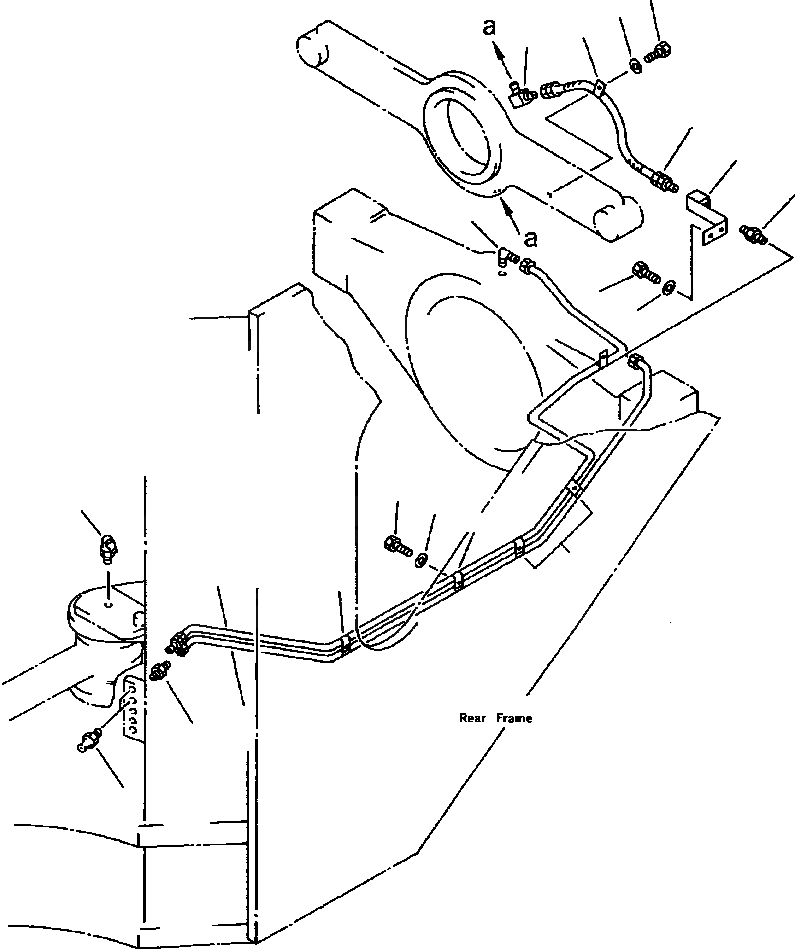 Схема запчастей Komatsu WA800-2LC - FIG NO. УДАЛЕНН. СИСТЕМА СМАЗКИ (ЗАДН. /) РАМА, ЧАСТИ КОРПУСА & SUPERSTRUCTURE