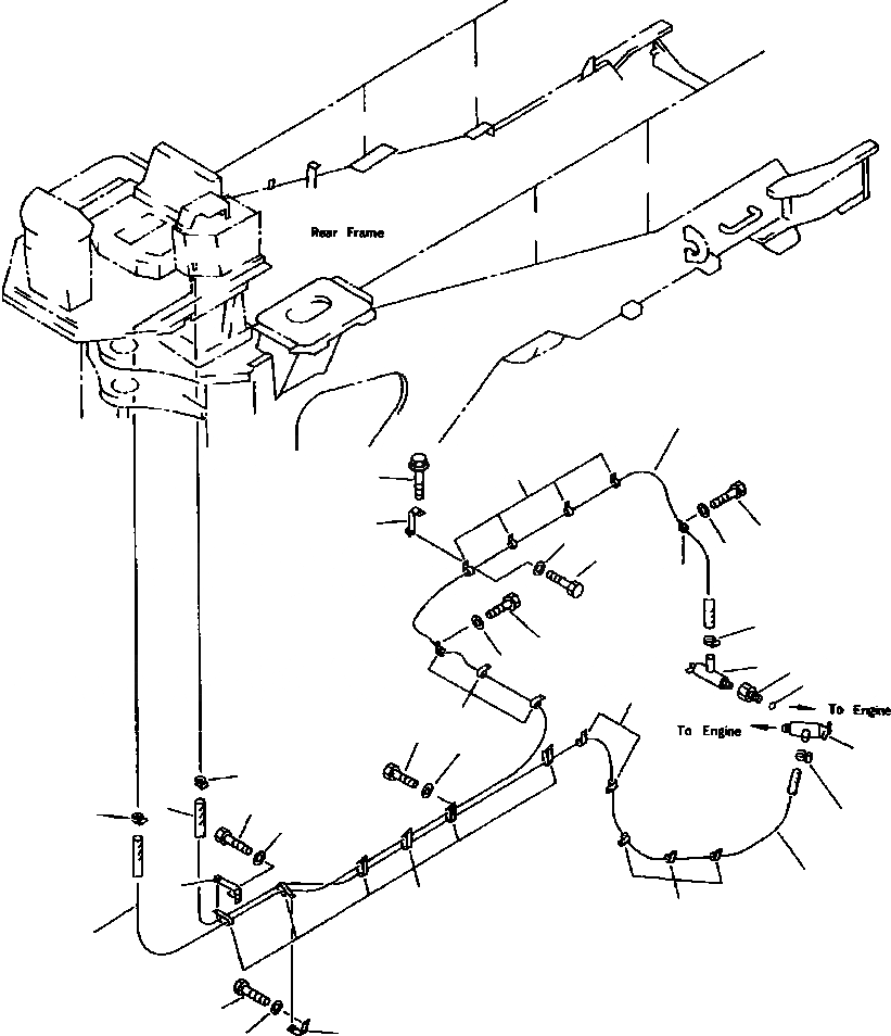 Схема запчастей Komatsu WA800-2LC - FIG NO. A ГИДР. ПРОВОД. ОБОГРЕВАТЕЛЯ РАМА, ЧАСТИ КОРПУСА & SUPERSTRUCTURE