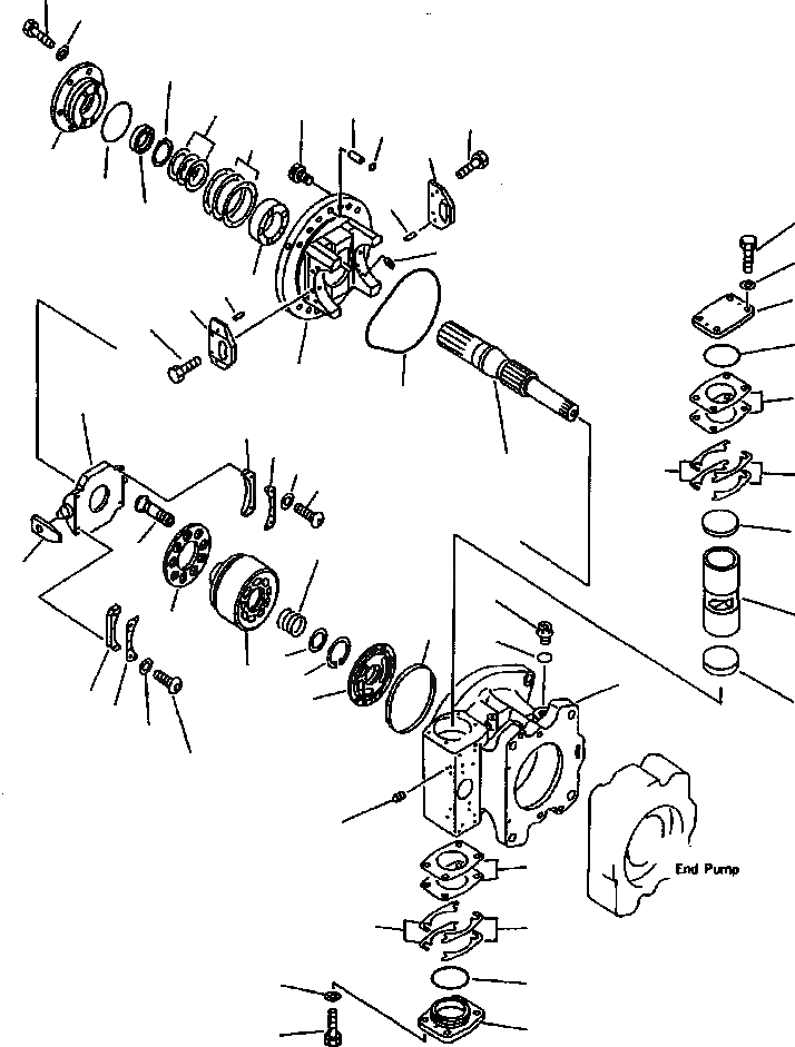 Схема запчастей Komatsu WA800-2LC - FIG NO. НАСОС РУЛЕВ. УПРАВЛ-Я (/) УПРАВЛ-Е РАБОЧИМ ОБОРУДОВАНИЕМ
