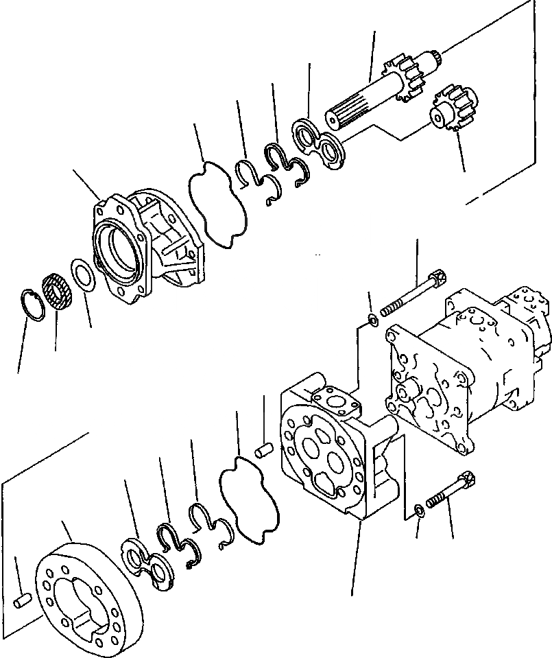Схема запчастей Komatsu WA800-2LC - FIG NO. ГИДРОТРАНСФОРМАТОР И P. O. C. НАСОС (/) УПРАВЛ-Е РАБОЧИМ ОБОРУДОВАНИЕМ