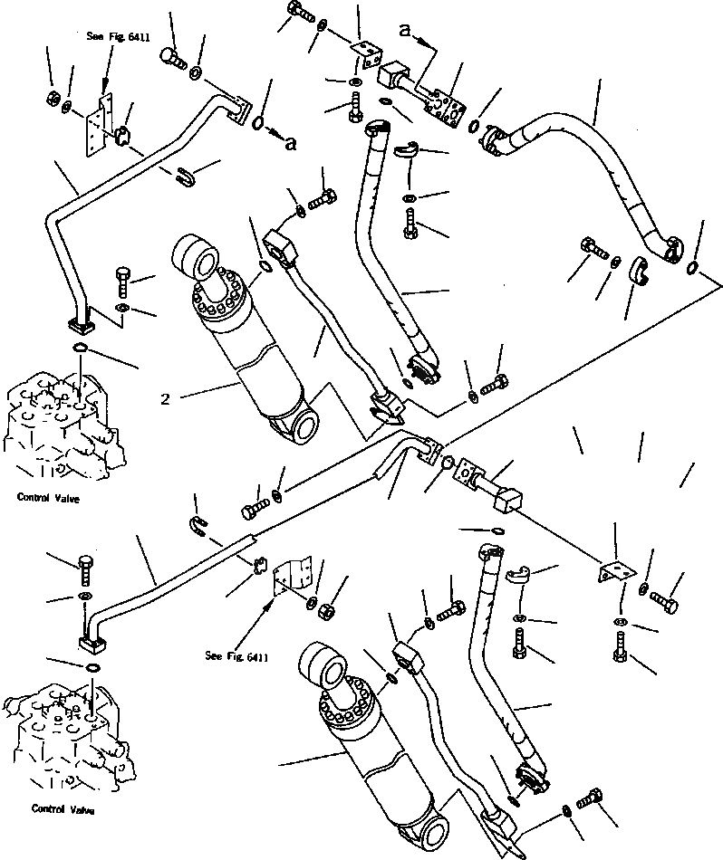 Схема запчастей Komatsu WA800-2LC - FIG NO. ГИДРОЛИНИЯ (ЛИНИЯ ГИДРОЦИЛИНДРА ПОДЪЕМА /) УПРАВЛ-Е РАБОЧИМ ОБОРУДОВАНИЕМ