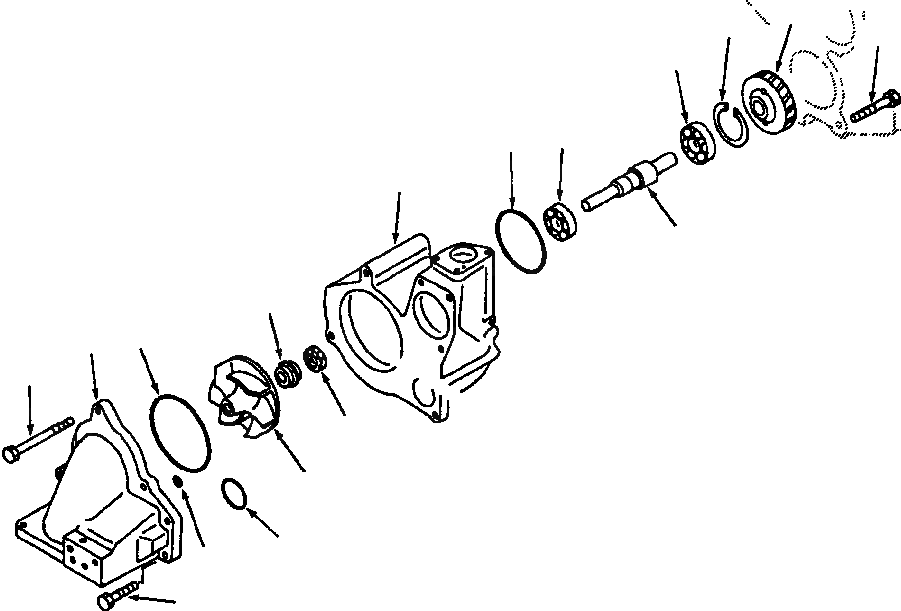 Схема запчастей Komatsu WA800-2LC - ВОДЯНАЯ ПОМПА СИСТЕМА ОХЛАЖДЕНИЯ