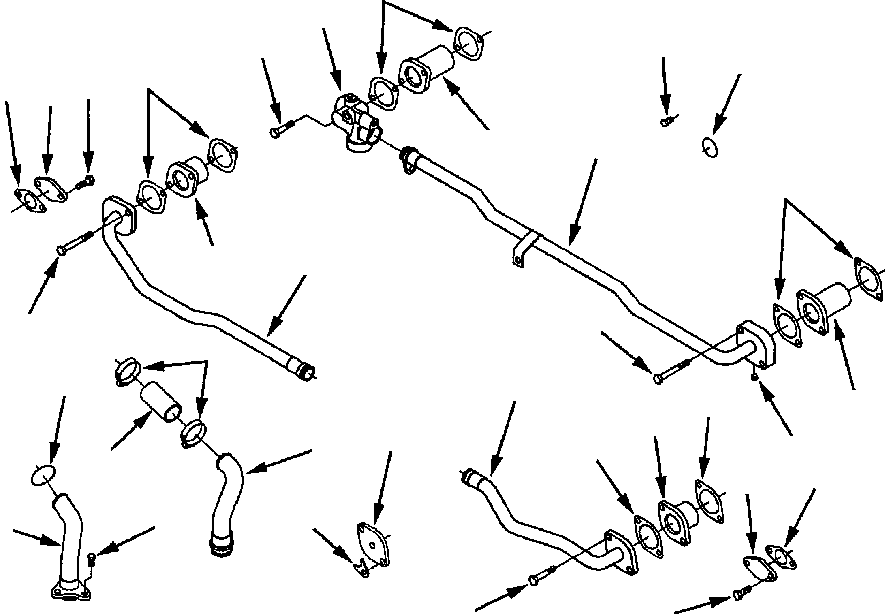 Схема запчастей Komatsu WA800-2LC - ПОСЛЕОХЛАДИТЕЛЬ ВОДН. ТРУБЫ СИСТЕМА ОХЛАЖДЕНИЯ