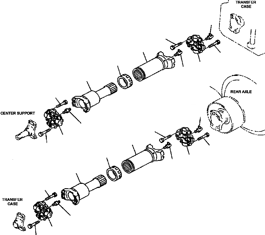 Схема запчастей Komatsu WA800-3LC - F-A ВЕДУЩ. ВАЛ ЦЕНТР. И ЗАДН. (заводской номер A-A ) СИЛОВАЯ ПЕРЕДАЧА И КОНЕЧНАЯ ПЕРЕДАЧА