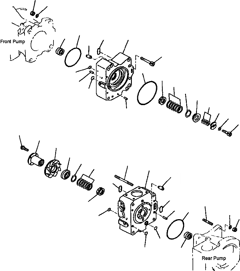 Схема запчастей Komatsu WA800-3LC - H-A ПОГРУЗ. НАСОС ПЕРЕДН. И ЗАДН. END КРЫШКА (заводской номер A-A ) ГИДРАВЛИКА