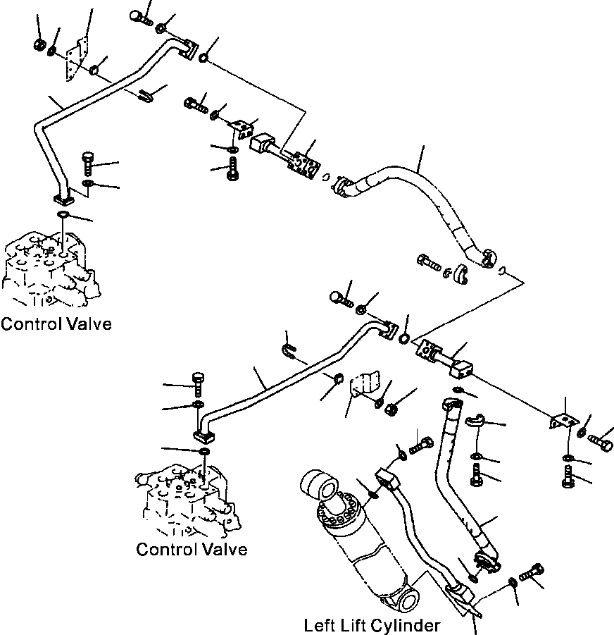 Схема запчастей Komatsu WA800-3LC - H-A ГИДРОЛИНИЯ ГИДРОЦИЛИНДР ПОДЪЕМА ВЕРХН. ЛИНИЯ (/) ГИДРАВЛИКА