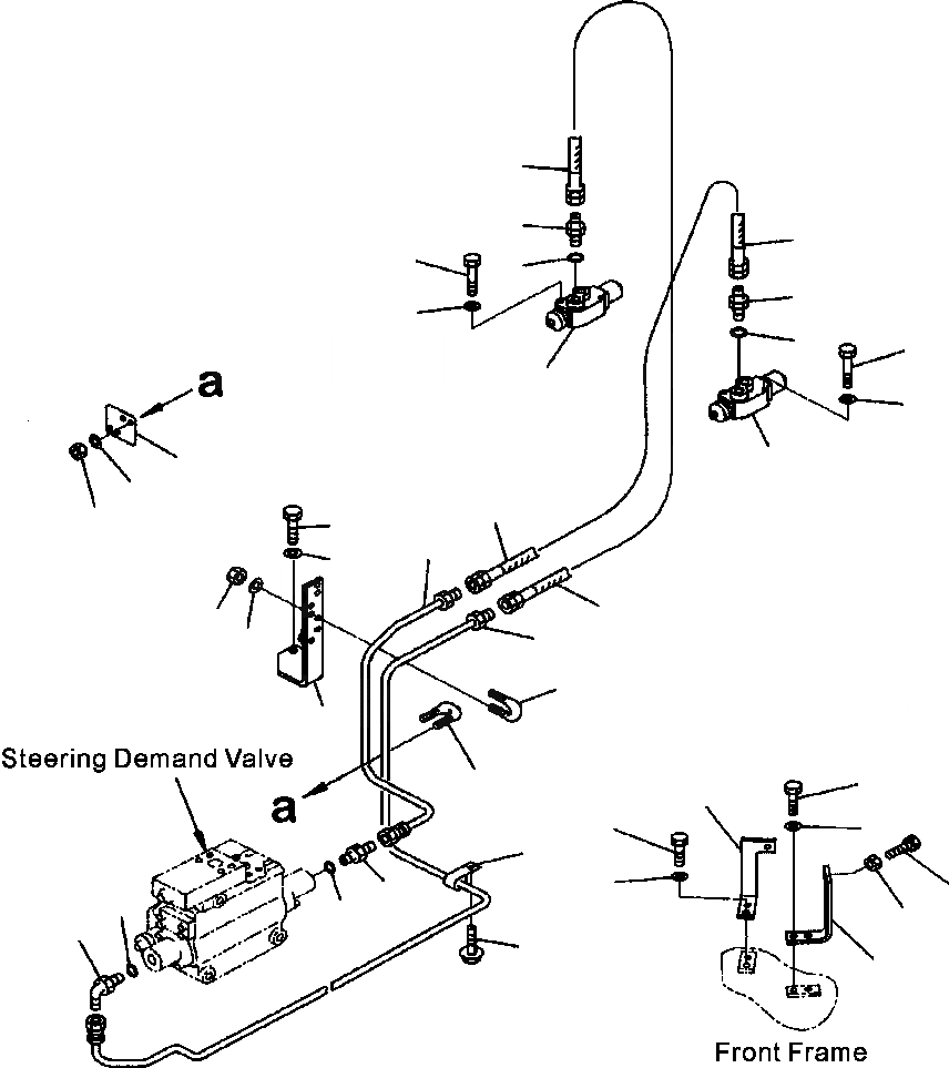 Схема запчастей Komatsu WA800-3LC - H-A ГИДРОЛИНИЯ РУЛЕВОГО УПРАВЛЕНИЯ КЛАПАН ОСТАНОВКИ - РУЛЕВ. УПРАВЛЕНИЕ ЗАПРАШИВАЮЩ. КЛАПАН ГИДРАВЛИКА