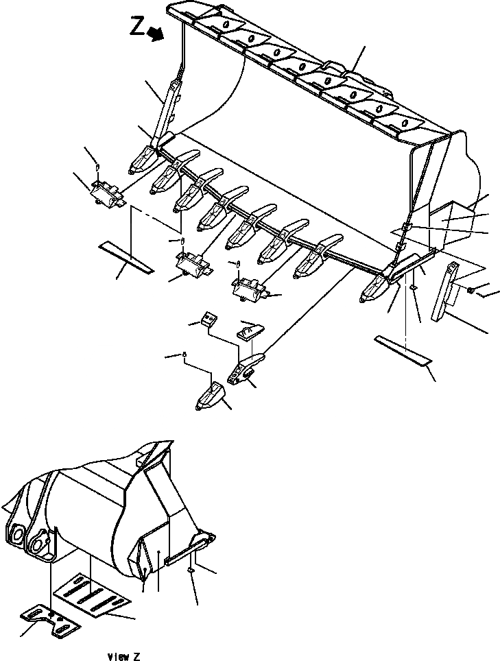 Схема запчастей Komatsu WA800-3LC - T-AB КОВШ, CUBIC METERS HENSLEY LIP СИСТЕМА РАБОЧЕЕ ОБОРУДОВАНИЕ