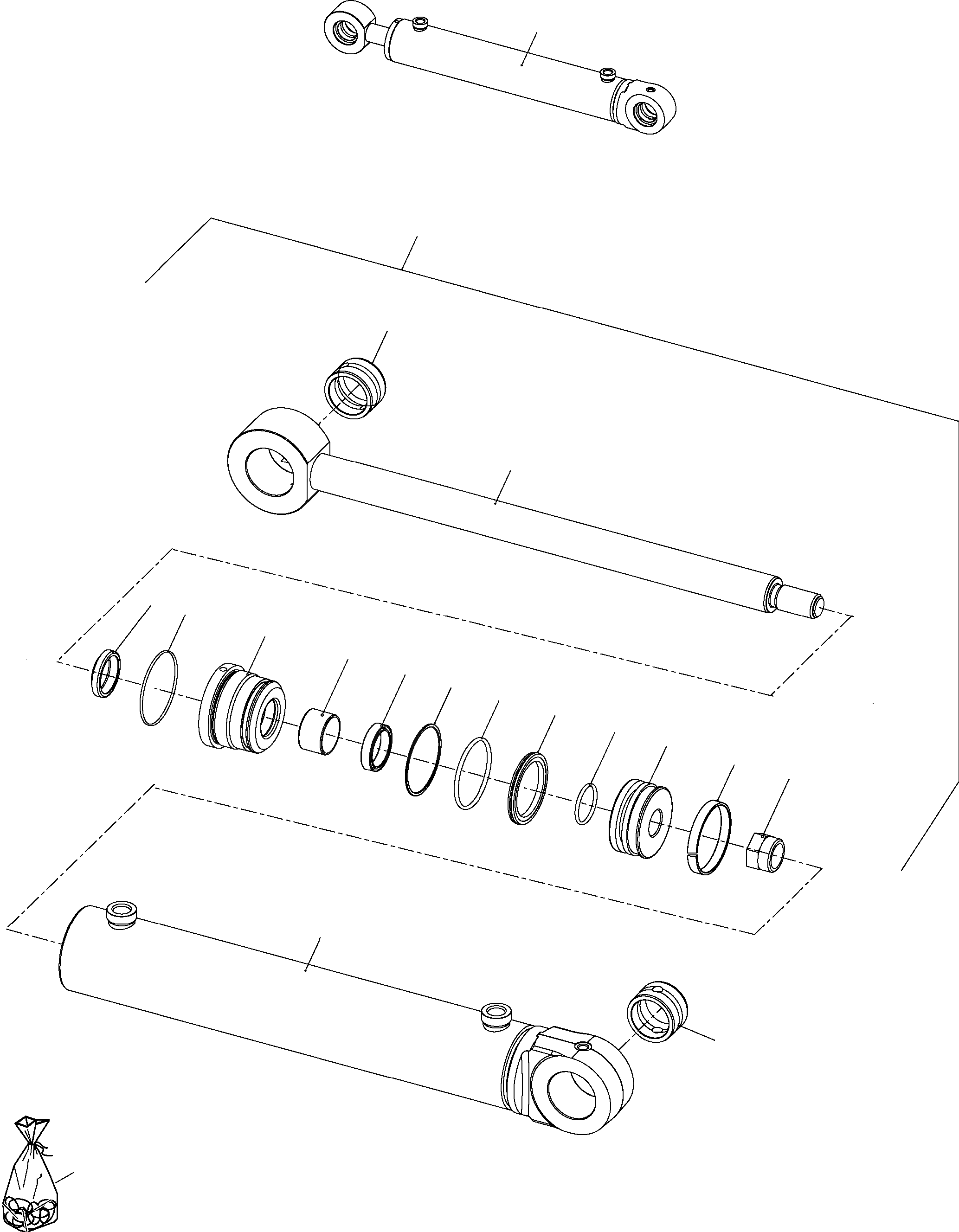 Схема запчастей Komatsu WA80-5 - ЦИЛИНДР РУЛЕВ. УПР-Я ЦИЛИНДР РУЛЕВ. УПР-Я