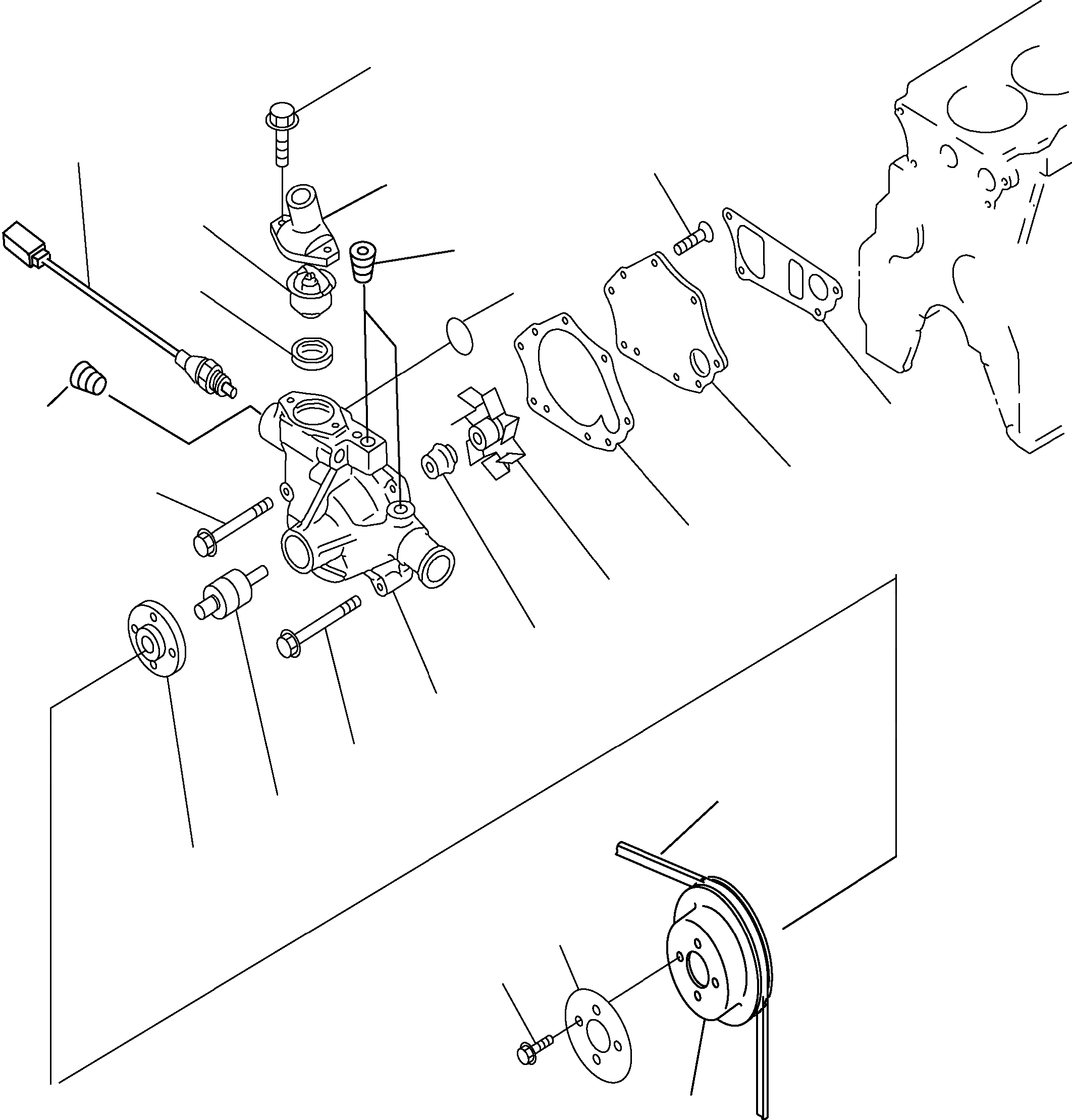 Схема запчастей Komatsu WA80-5 - ВОДЯНАЯ ПОМПА ДВИГАТЕЛЬ, КРЕПЛЕНИЕ ДВИГАТЕЛЯ