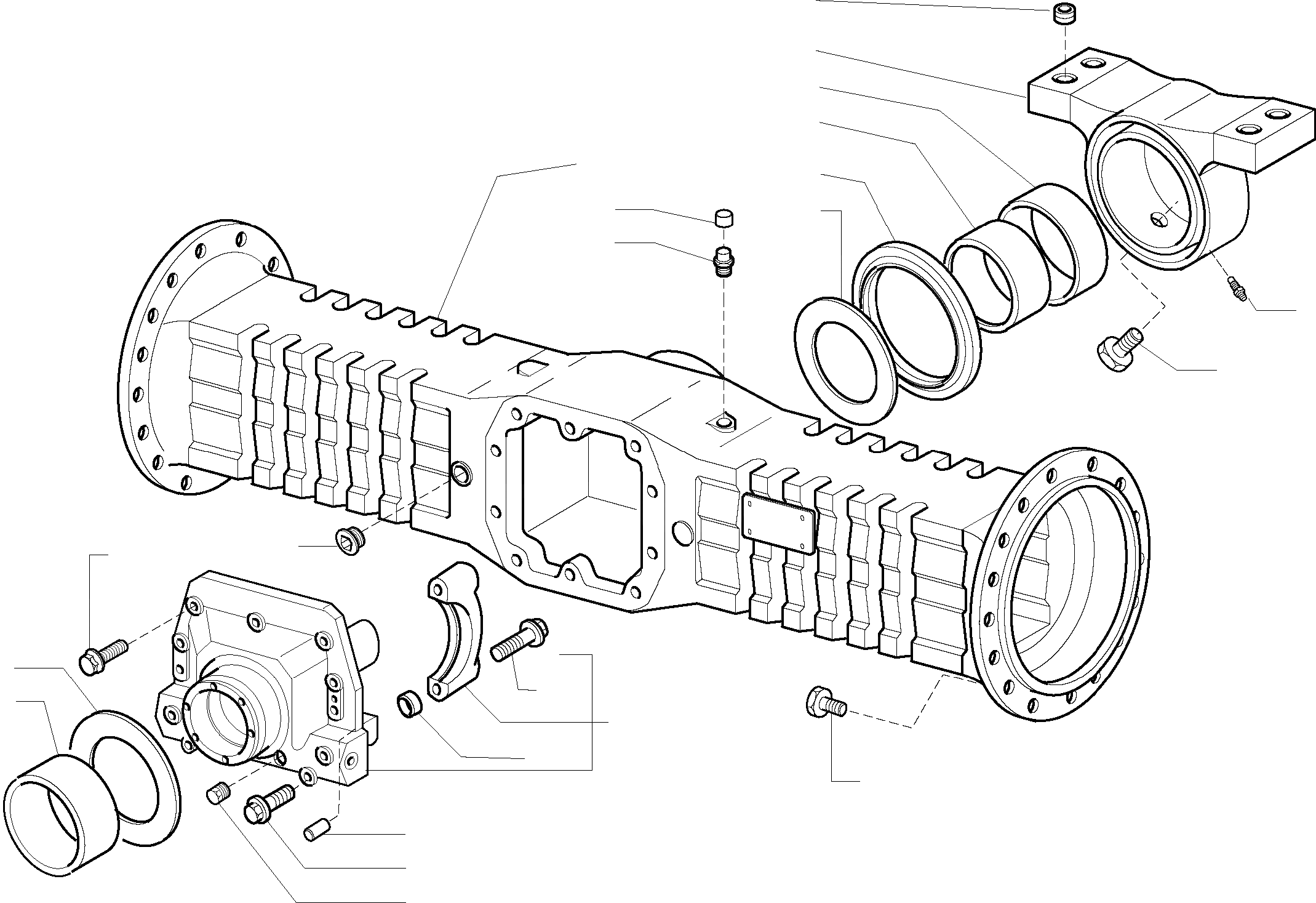 Схема запчастей Komatsu WA80-5 - ЗАДН. МОСТ, КОЖУХ И КОМПОНЕНТЫ, % DIFF.БЛОКИР. ЗАДН. МОСТ