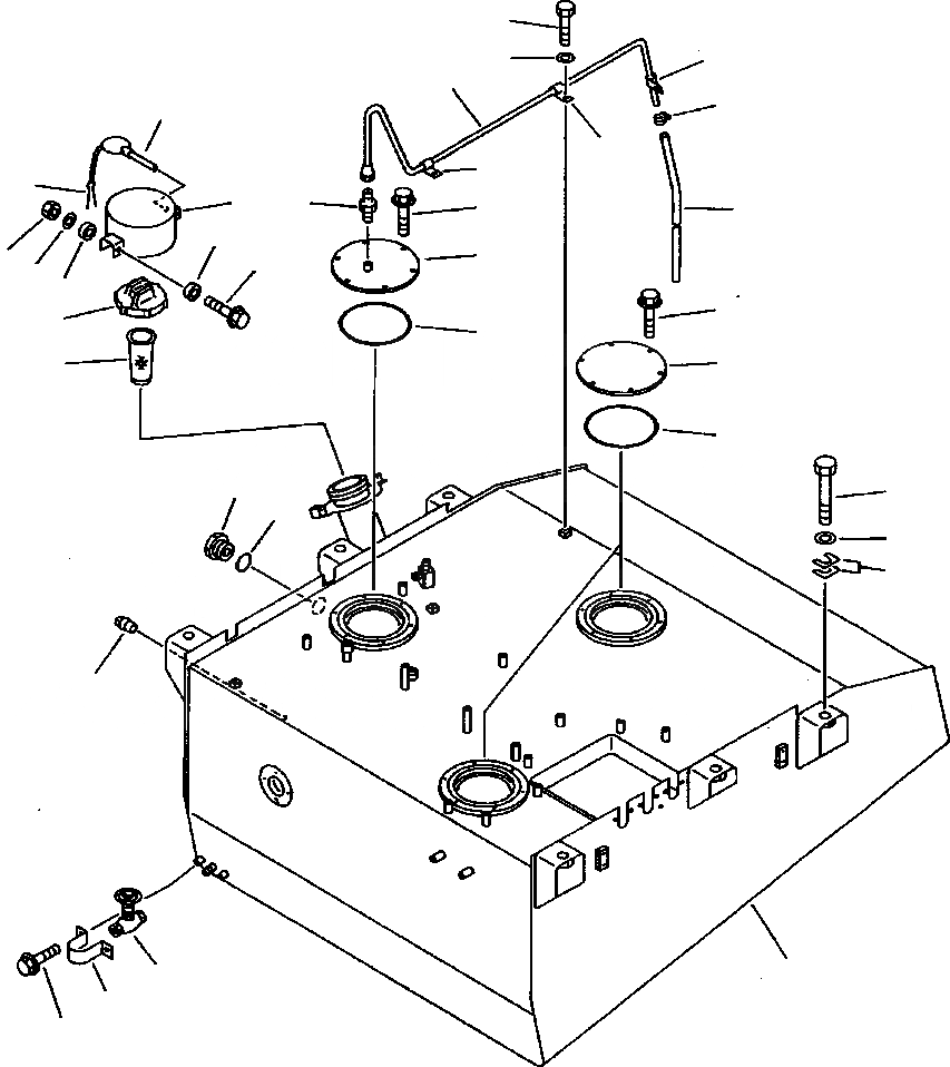 Схема запчастей Komatsu WA900-1L - FIG NO. B ТОПЛИВН. БАК. КОМПОНЕНТЫ ДВИГАТЕЛЯ & ЭЛЕКТРИКА