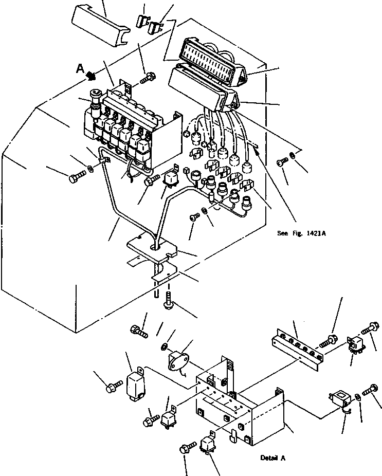 Схема запчастей Komatsu WA900-1L - FIG NO. A ЭЛЕКТРИКА (КОНСОЛЬН. БЛОК, ПРАВ.) КОМПОНЕНТЫ ДВИГАТЕЛЯ & ЭЛЕКТРИКА