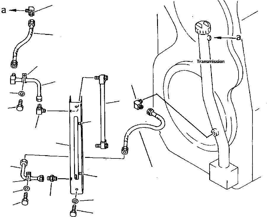 Схема запчастей Komatsu WA900-1L - FIG NO. 7 ТРАНСМИССИЯ МАСЛЯНЫЙ ЩУП ГИДРОТРАНСФОРМАТОР И ТРАНСМИССИЯ
