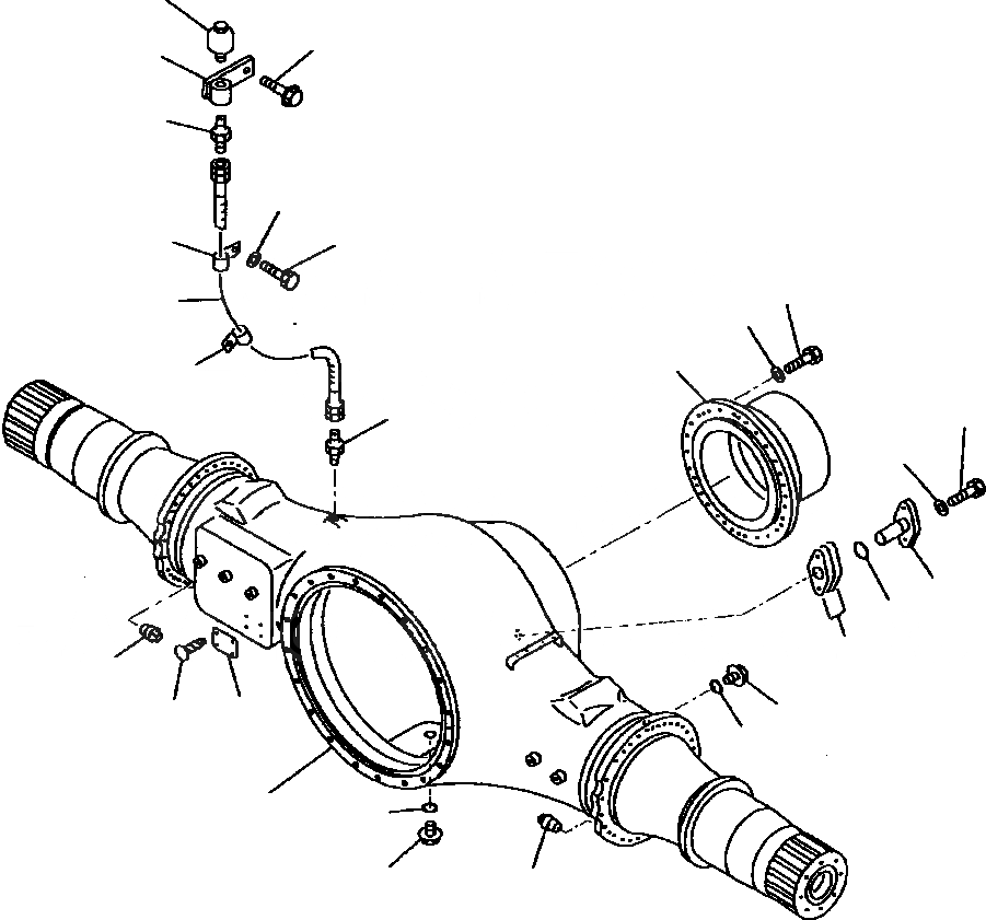 Схема запчастей Komatsu WA900-1L - FIG NO. КОРПУС ЗАДНЕГО МОСТА ВЕДУЩ. ВАЛ