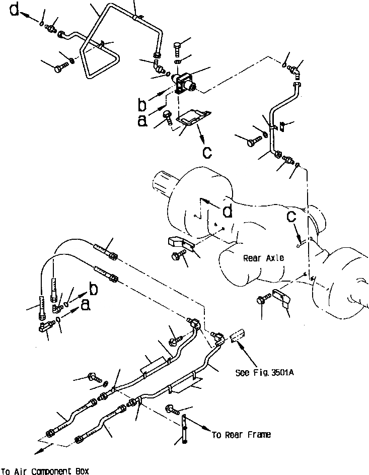 Схема запчастей Komatsu WA900-1L - FIG NO. 7A ТОРМОЗ. МАСЛОПРОВОДЯЩАЯ ЛИНИЯ (ЗАДН. ТОРМОЗ.) ВЕДУЩ. ВАЛ
