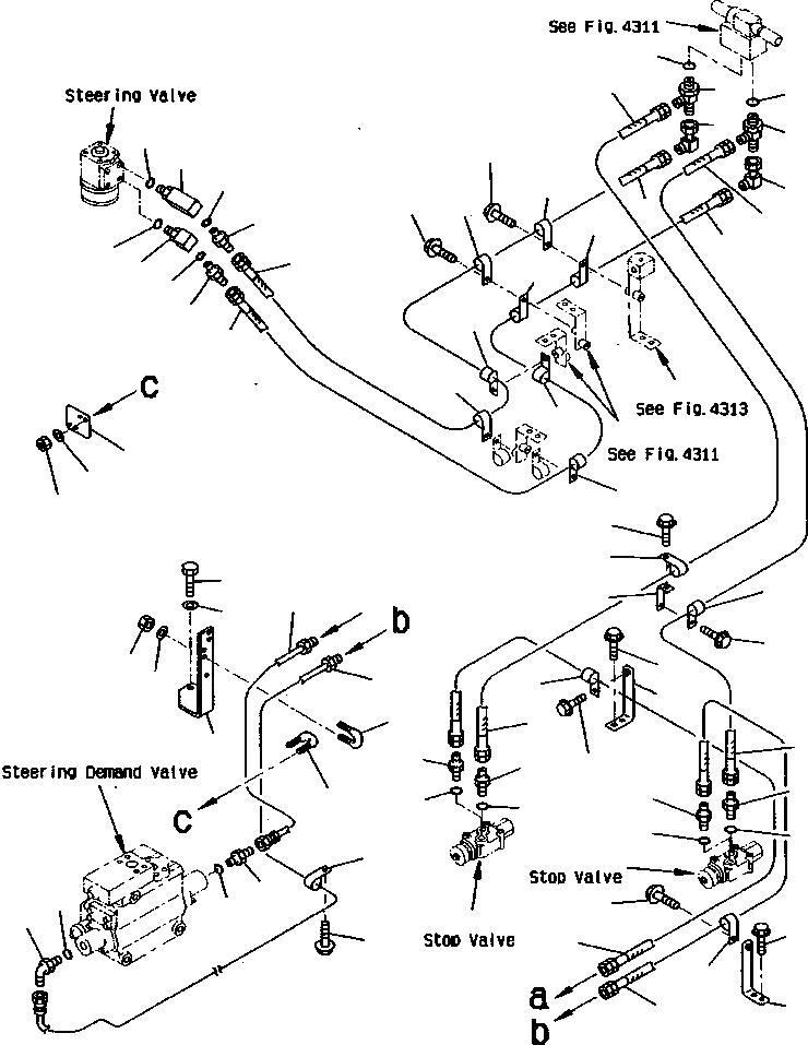 Схема запчастей Komatsu WA900-1L - FIG NO. РУЛЕВ. УПРАВЛЕНИЕ МАСЛОПРОВОДЯЩАЯ ЛИНИЯ (ДЛЯ ДЖОЙСТИК РУЛЕВ. УПРАВЛЕНИЕ) (/) (КЛАПАН РУЛЕВОГО УПРАВЛЕНИЯ - РУЛЕВ. УПРАВЛЕНИЕ ЗАПРАШИВАЮЩ. КЛАПАН) РУЛЕВ. УПРАВЛЕНИЕ СИСТЕМА УПРАВЛЕНИЯ