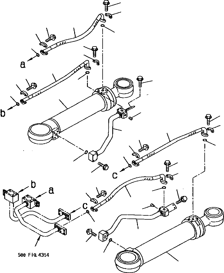 Схема запчастей Komatsu WA900-1L - FIG NO. РУЛЕВ. УПРАВЛЕНИЕ МАСЛОПРОВОДЯЩАЯ ЛИНИЯ (ДЛЯ ДЖОЙСТИК РУЛЕВ. УПРАВЛЕНИЕ) (/) (ЛИНИЯ ЦИЛИНДРА РУЛЕВ. УПР-Я (/) РУЛЕВ. УПРАВЛЕНИЕ СИСТЕМА УПРАВЛЕНИЯ
