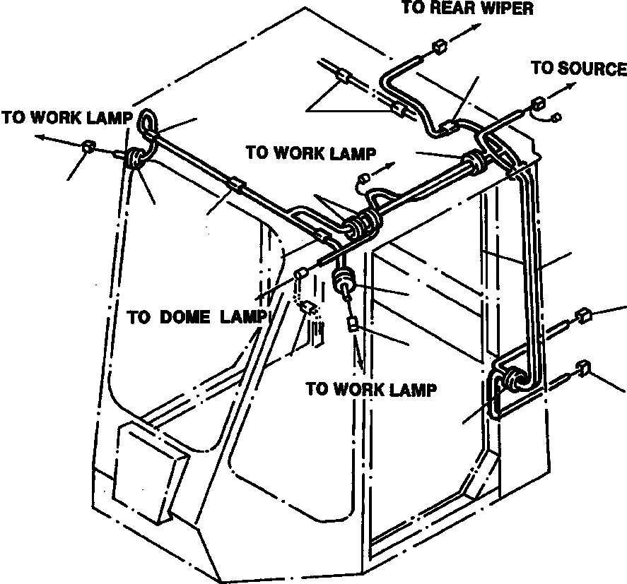Схема запчастей Komatsu WA900-1L - FIG NO. 7 КАБИНА ЭЛЕКТР. ЭЛЕКТРОПРОВОДКА РАМА