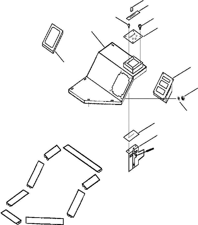 Схема запчастей Komatsu WA900-1L - FIG NO. 7 ОБОГРЕВАТЕЛЬ. И КОНДИЦ. БЛОК ВЕРХН. КРЫШКАASSEMBLY РАМА