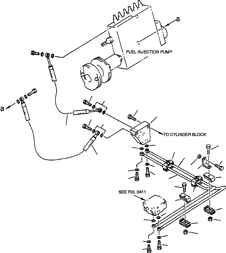 Схема запчастей Komatsu WA900-1L - FIG NO. A ТОПЛИВН. ФИЛЬТР. И ТРУБЫ (/) ТОПЛИВН. СИСТЕМА