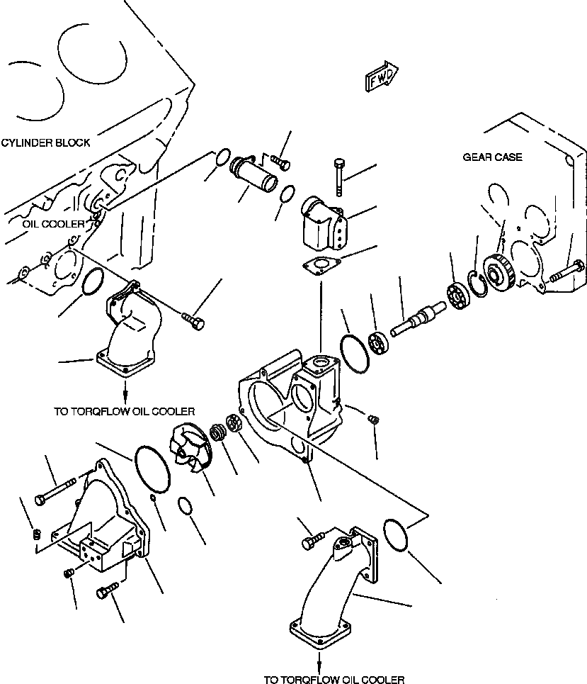 Схема запчастей Komatsu WA900-1L - FIG NO. ВОДЯНАЯ ПОМПА И КРЕПЛЕНИЕ СИСТЕМА ОХЛАЖДЕНИЯ