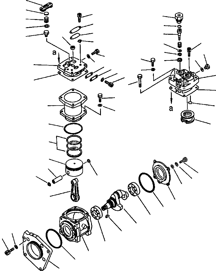 Схема запчастей Komatsu WA900-1L - FIG NO. 7 КОМПРЕССОР (ПЕРЕДН.) АКСЕССУАРЫ