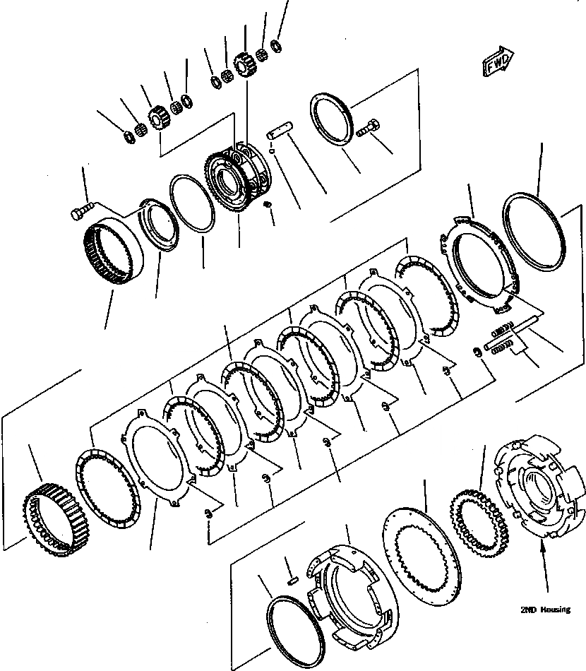 Схема запчастей Komatsu WA900-1LC A20008-UP - ТРАНСМИССИЯ (ПЕРЕД. МУФТА) ГИДРОТРАНСФОРМАТОР И ТРАНСМИССИЯ