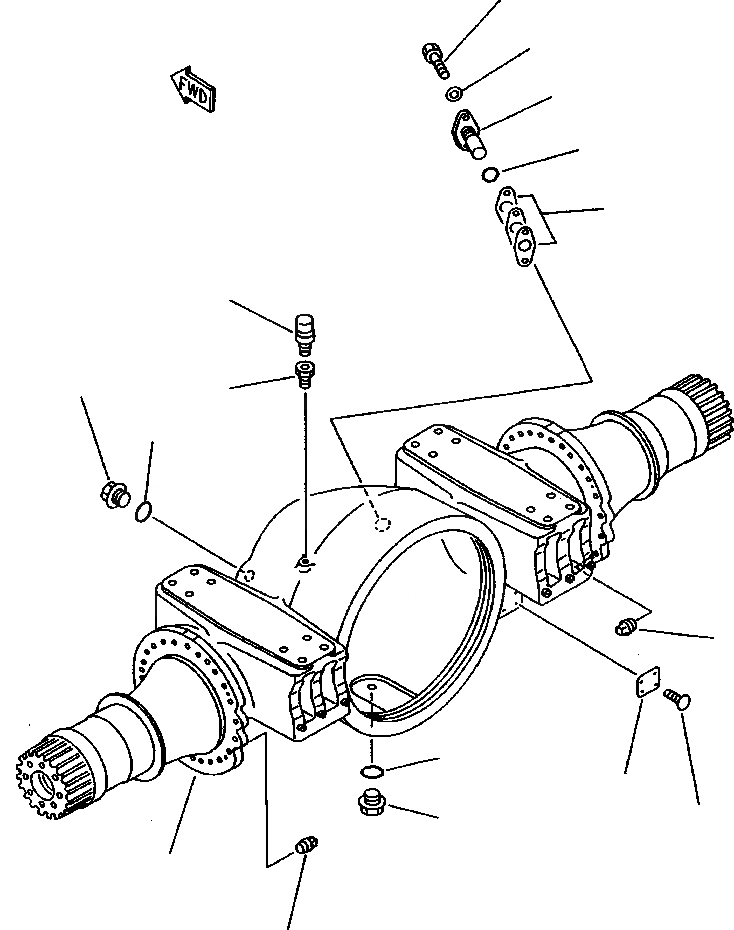 Схема запчастей Komatsu WA900-1LC A20008-UP - FIG NO. КОРПУС ПЕРЕДНЕГО МОСТА ВЕДУЩ. ВАЛ