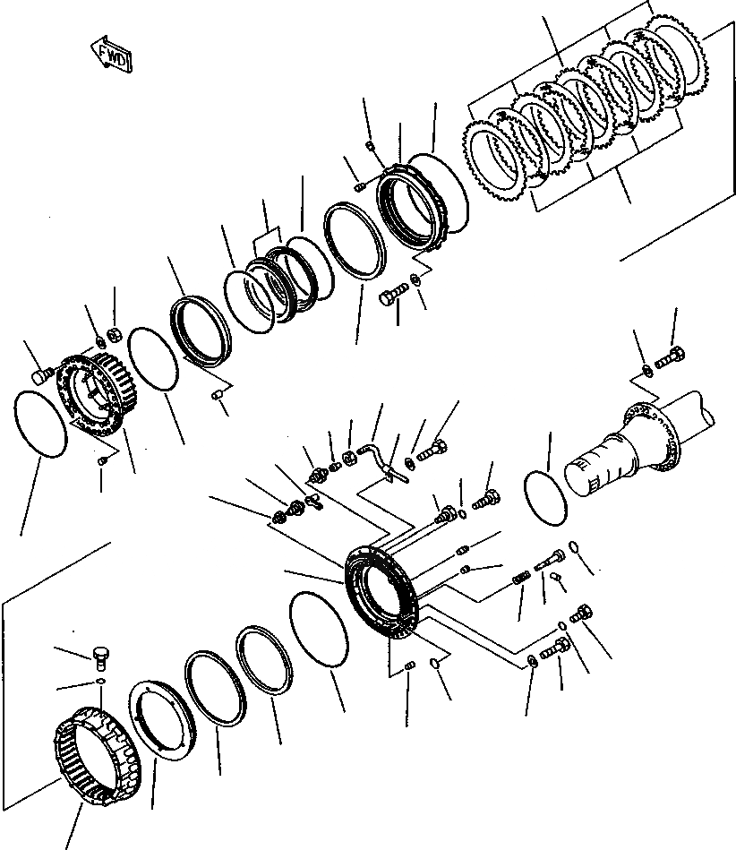 Схема запчастей Komatsu WA900-1LC A20008-UP - FIG NO. ЗАДНИЕ ТОРМОЗА ВЕДУЩ. ВАЛ