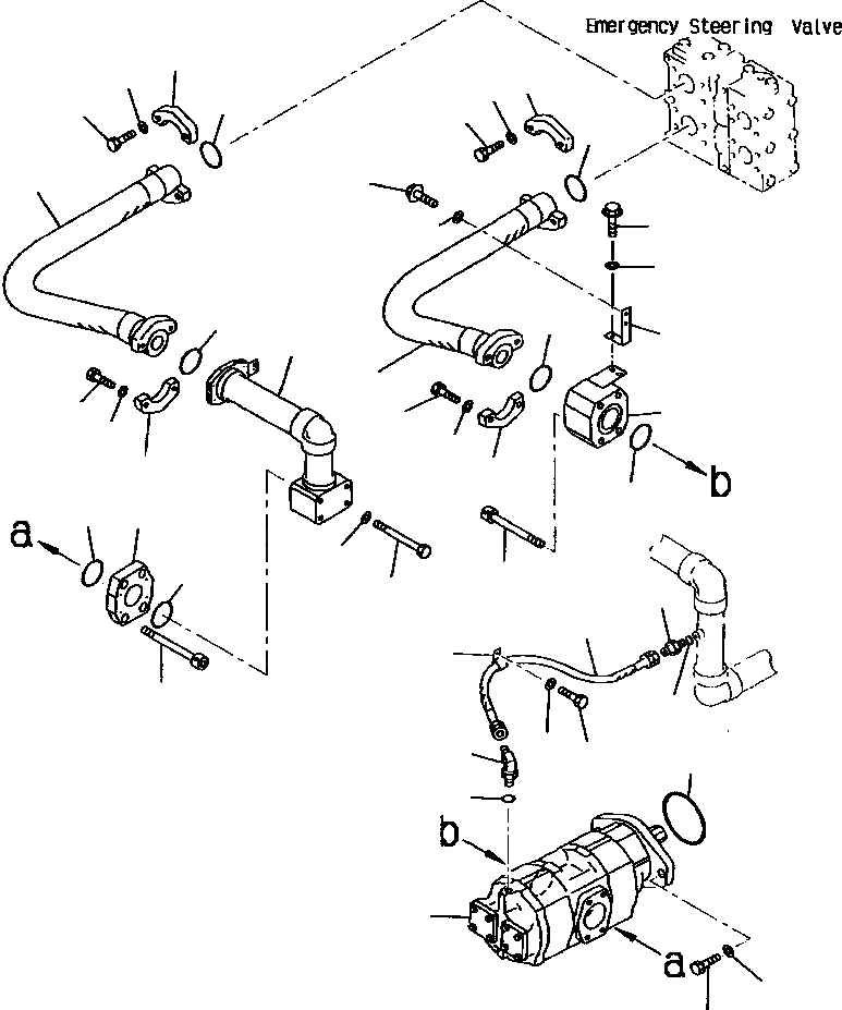 Схема запчастей Komatsu WA900-1LC A20008-UP - ГИДРОЛИНИЯ ЭКСТРЕННОГО УПРАВЛЕНИЯ (/) РУЛЕВ. УПРАВЛЕНИЕ СИСТЕМА УПРАВЛЕНИЯ