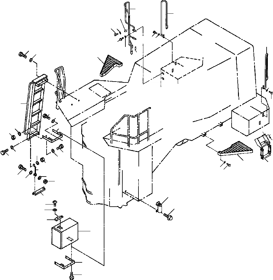 Схема запчастей Komatsu WA900-1LC A20008-UP - FIG NO. ЛЕСТНИЦА И СТУПЕНИ РАМА
