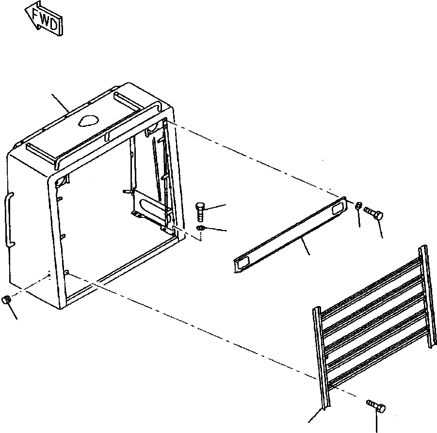 Схема запчастей Komatsu WA900-1LC A20008-UP - FIG NO. ЗАЩИТА РАДИАТОРА РАМА