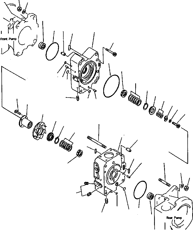 Схема запчастей Komatsu WA900-1LC A20008-UP - FIG NO. ПОГРУЗ. НАСОС (/) УПРАВЛ-Е РАБОЧИМ ОБОРУДОВАНИЕМ