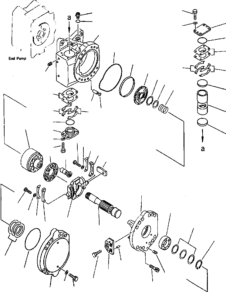 Схема запчастей Komatsu WA900-1LC A20008-UP - FIG NO. НАСОС РУЛЕВ. УПРАВЛ-Я (/) УПРАВЛ-Е РАБОЧИМ ОБОРУДОВАНИЕМ